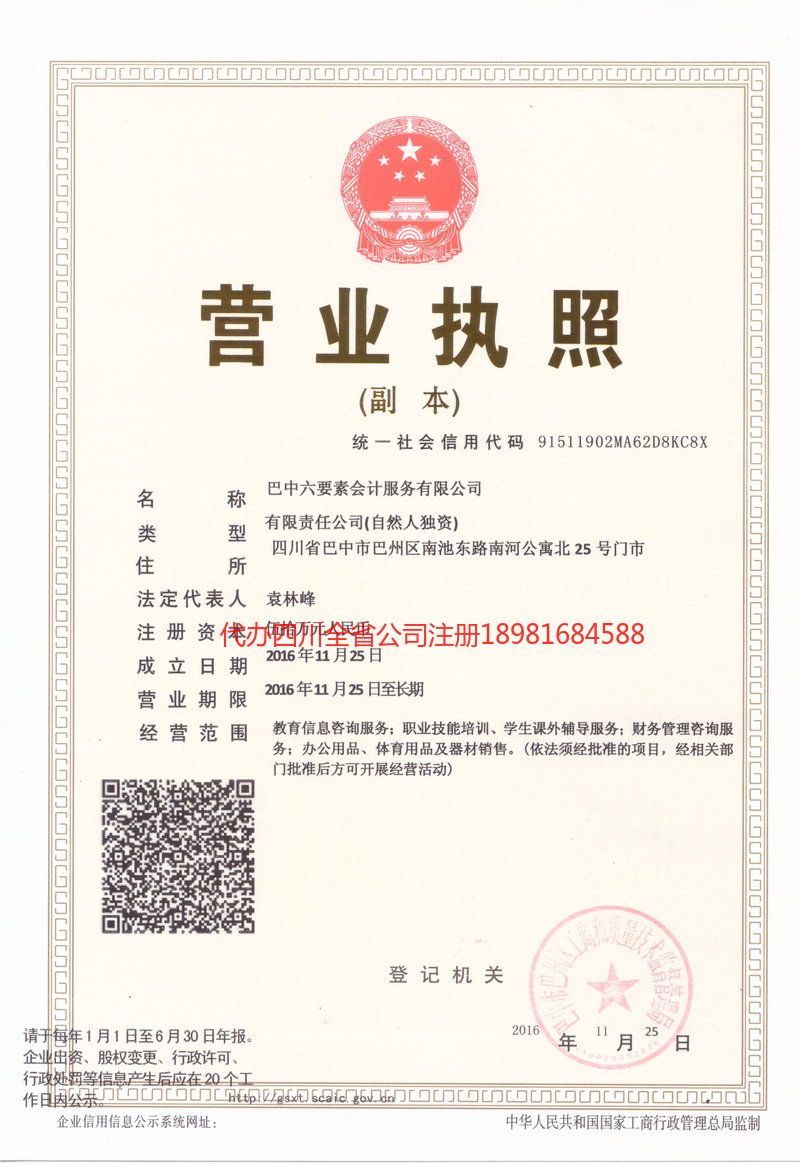 南岸南岸六要素会计服务有限公司